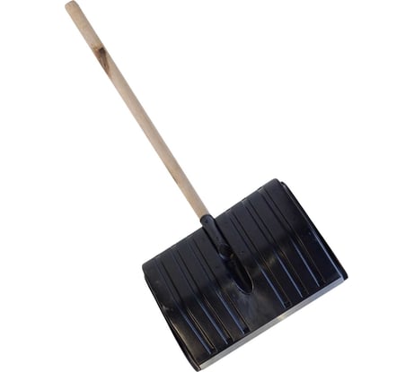 Лопата пластиковая ООО Агростройлидер №3 500x390мм с оцинкованной планкой с деревянным черенком 1200мм в сборе СНЕГ-01.03.2