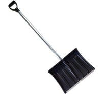 Пластиковая лопата ООО Агростройлидер №7 500x380 мм с оцинкованной планкой с алюминиевым черенком и v-ручкой в сборе СНЕГ-01.20.31