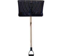 Лопата пластиковая ООО Агростройлидер "крепыш" 460x335мм с оцинкованной планкой на заклепках с деревянным черенком и v-ручкой в сборе СНЕГ-01.22.21