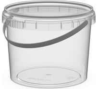 Ведро Perint 0,55/111/К прозрачное в сборе с белой ручкой упак. 300 шт. Н0000021149