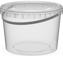 Ведро Perint 2/173/К прозрачное в сборе с белой ручкой и прозрачной крышкой упак. 100 шт. Н0000021069