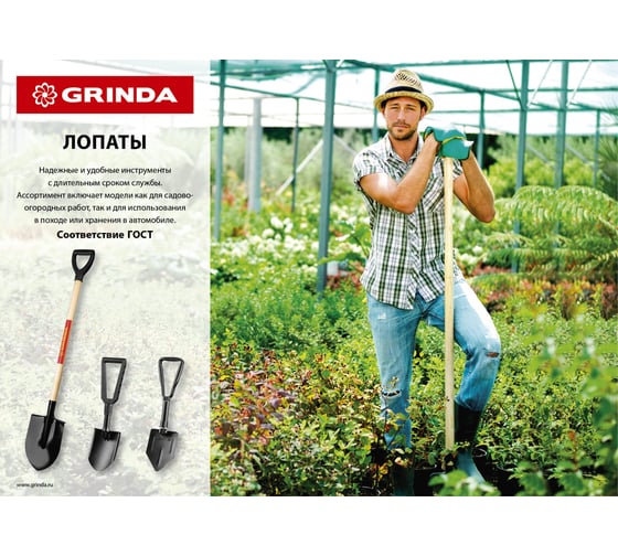 Совковая лопата, деревянный черенок GRINDA 421825_z01