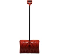 Снеговая лопата CARBOLUX ПП-6 красная с черенком стальным в ПВХ-оболочке черным и рукояткой ПРЕМИУМ 50013