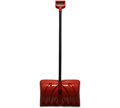 Снеговая лопата CARBOLUX ПП-6 красная с черенком стальным в ПВХ-оболочке черным и рукояткой ПРЕМИУМ 50013