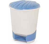 Ведро для мусора ЗПИ «Альтернатива» 18 л, с педалью, светло-бежевый/синий М7994
