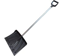 Пластмассовая лопата с оцинкованной планкой ООО ПК Тандем-АГРО КРЕПЫШок малый, 460x335мм, черная, с ребрами жесткости, тулейка d=32мм, с алюминиевым черенком 1000мм и V ручкой 4670016435996