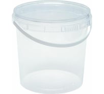 Ведро ООО Комус 1,5л круглое бесцветное с бесцветной крышкой 1398380
