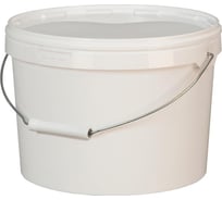 Ведро ООО Комус пластиковое 11 литров круглое с крышкой белое 229x261x209 1013166