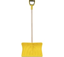 Усиленная снеговая лопата Gigant со стальной оцинкованной планкой U-формы и деревянным черенком высшего сорта с влагостойким покрытием GCI-08