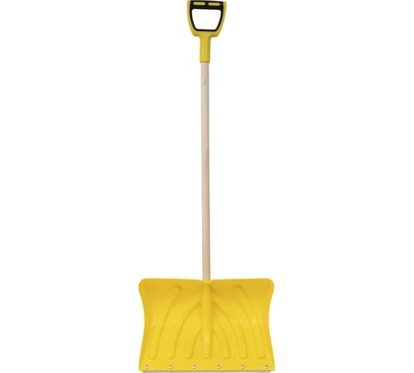 Усиленная снеговая лопата Gigant со стальной оцинкованной планкой U-формы и деревянным черенком высшего сорта с влагостойким покрытием GCI-08