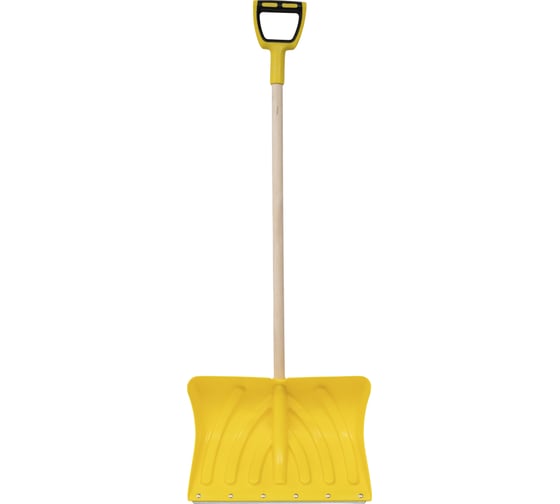 Усиленная снеговая лопата Gigant со стальной оцинкованной планкой U-формы и деревянным черенком высшего сорта с влагостойким покрытием GCI-08