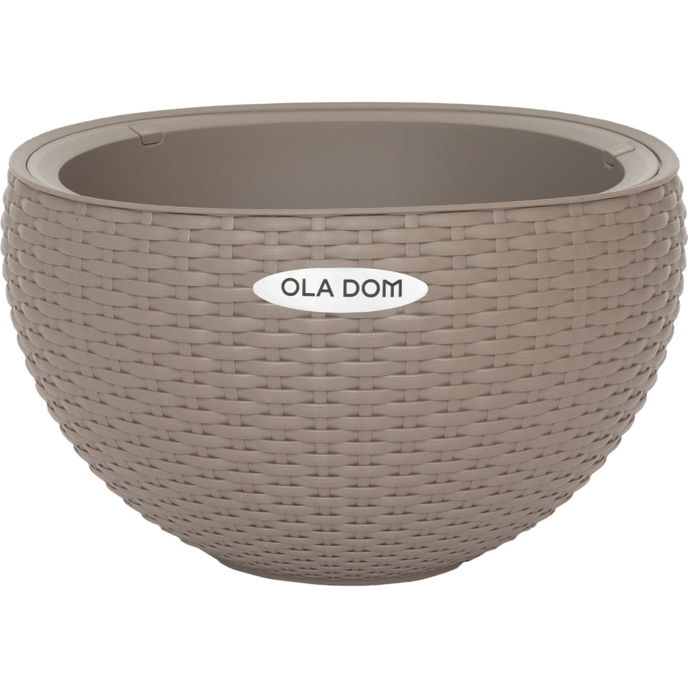 Круглое кашпо ELLASTIK-PLAST RATTAN OLA DOM 5 литров, серый ЭП 258197 ...