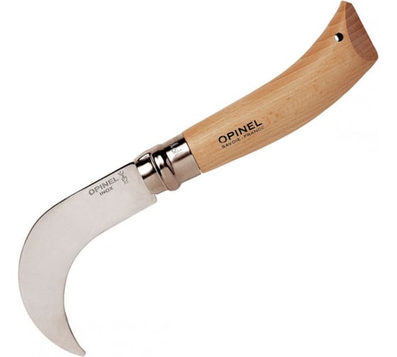 Садовый нож Opinel №10 нержавеющая сталь, с изогнутым лезвием, блистер 657