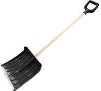 Лопата ООО ПК Тандем-АГРО Снежок, 380x365мм, с алюмин планкой, с деревянным черенком 1-ый сорт, 1000мм и V ручка 4670016436160