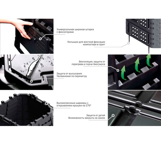 Компостер Gardeck Modular 1000 л KOMPOST1000CZARU008