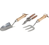 Садовый набор Зубр Эксперт совок посадочный широкий, вилка посадочная, секатор 4-39479-H3