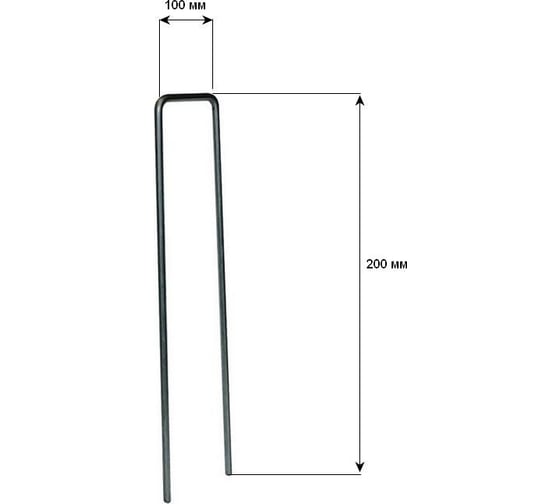 П-образная скоба Ks-store 200x100x200мм, Ø6мм А240. (Упаковка 50 штук) skoba20106mm