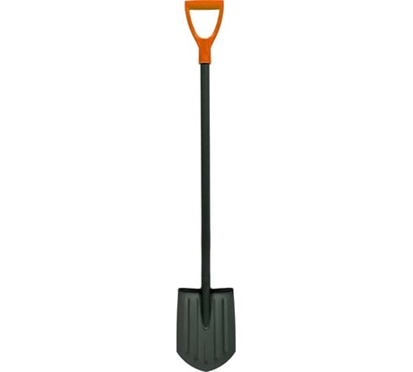 Штыковая стальная лопата с ребрами жесткости металическим черенком и ручкой Gigant SH-11