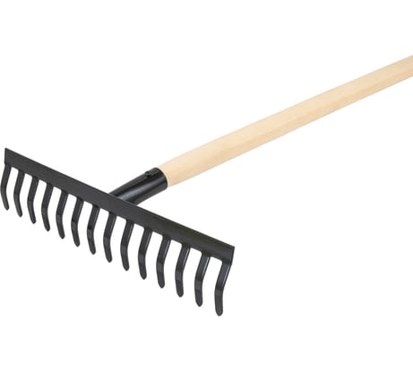 Грабли классические усиленные КЭС 360х1200 мм, 14 прямых зубьев, деревянный черенок 21010083