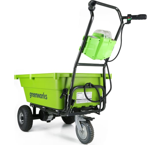 Садовая тележка самоходная GreenWorks 40V, 106 л, с 1хАКБ 4 Ач c USB и ЗУ 7400007USB4