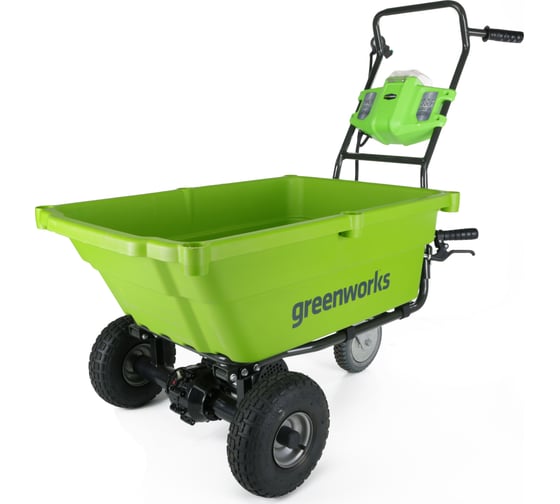 Садовая тележка самоходная GreenWorks 40V, 106 л, с 1хАКБ 4 Ач c USB и ЗУ 7400007USB4