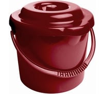 Круглое ведро с крышкой 9л Svip Классика бордо SV3206БР