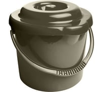 Круглое ведро с крышкой 9л Svip Классика антрацит SV3206АНТ