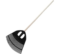 Грабли веерные пластмассовые ООО ПК Тандем-АГРО 23 зуба, ЧЕРНЫЕ, ширина рабочей части 500мм, с деревянным черенком Ф25мм 1200мм, 1 сорт 4670016437884