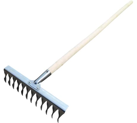 Грабли клепанные с витым зубом ООО ПК Тандем-АГРО ГК-12 зуб., нержавейка 2,0 мм., с деревянным черенком Ф30мм. 1200мм. высшего сорта 4670016433923