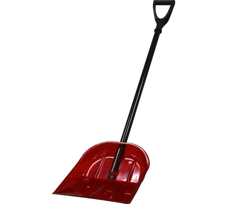 Снеговая лопата из поликарбоната CARBOLUX ПК-4 красная с алюминиевым черенком и ручкой 44210