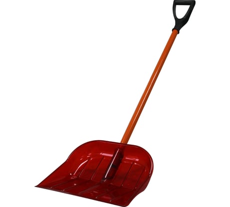 Снеговая лопата из поликарбоната CARBOLUX ПК-3 красная  с алюминиевым черенком и ручкой 33210