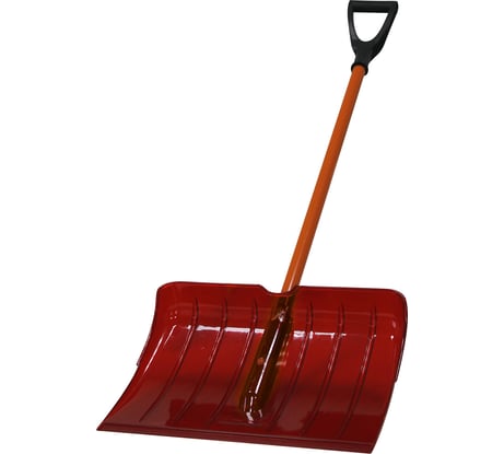 Снеговая лопата из поликарбоната CARBOLUX ПК-2 красная  с алюминиевым черенком и ручкой 22210