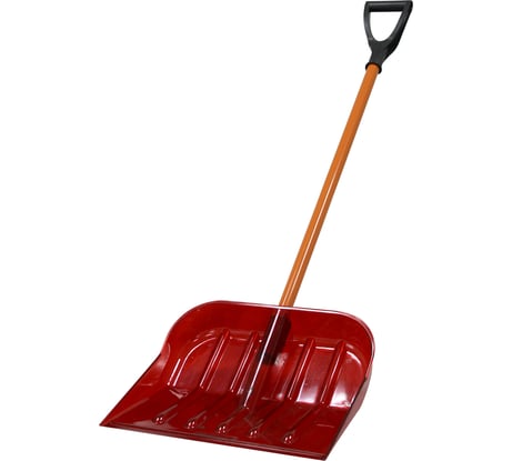 Снеговая лопата из поликарбоната CARBOLUX ПК-1 красная  с алюминиевым черенком и ручкой 11210