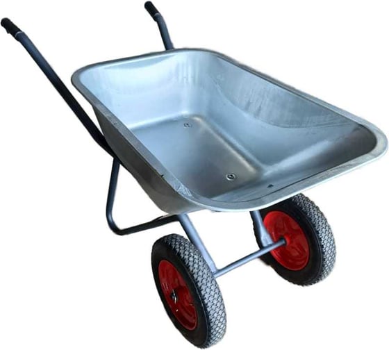 Тачка строительная двухколесная GEVA TRADE, крас/зелен, грузоподъемность 220 кг, 110 л, квадратная труба, кузов 5 болтов TS2KK110GT 1