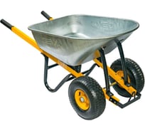 Тачка двухколесная GEVA TRADE GEVA MAXI 140л квадратная труба, колеса 15x6.00-6 F20mm/90мм TS2K140GT