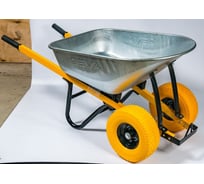 Тачка двухколесная GEVA TRADE GEVA MAXI 140л, квадратная труба, колесо полиуретан 15x6.00-6 F20mm/90мм TS2KL140GT