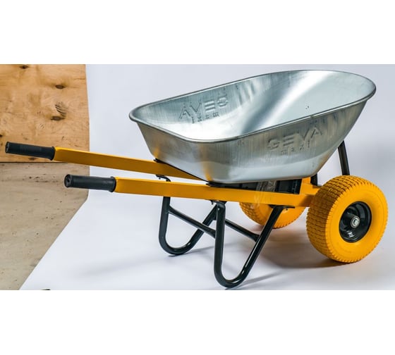 Тачка двухколесная GEVA TRADE GEVA MAXI 140л, квадратная труба, колесо полиуретан 15x6.00-6 F20mm/90мм TS2KL140GT