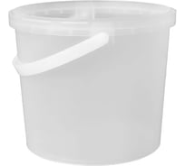 Ведро хозяйственное универсальное ВПМ для хранения холодных продуктов, герметичное, для сбора урожая, 5 л, с ручкой и крышкой, диаметр у основания 19 см, высота 19.5 см, димаетр крышки 23 см, прозрачное 6176712