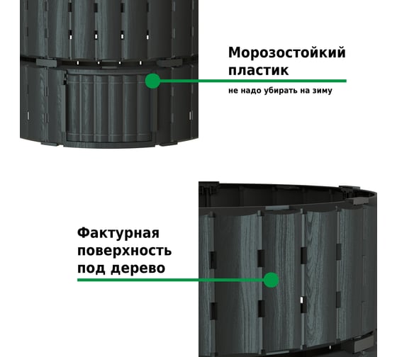 Компостер Piteco 1350л круглый чёрный, K11135