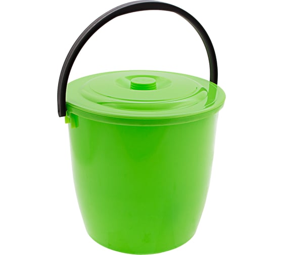 Ведро Elfe пластмассовое, круглое 13л, с крышкой, Light 92940