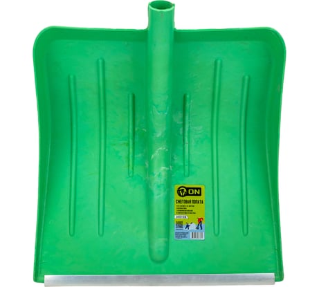 Снеговая лопата ON 410х400мм пластмассовая с ал. планкой d-32 ЦВЕТНАЯ 24-01-016