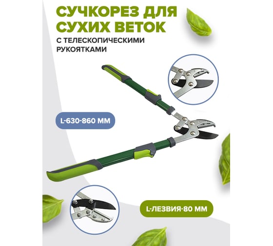 Сучкорез для сухих веток с телескопическими рукоятками WMC TOOLS WMC-TG1203024-G(50042)
