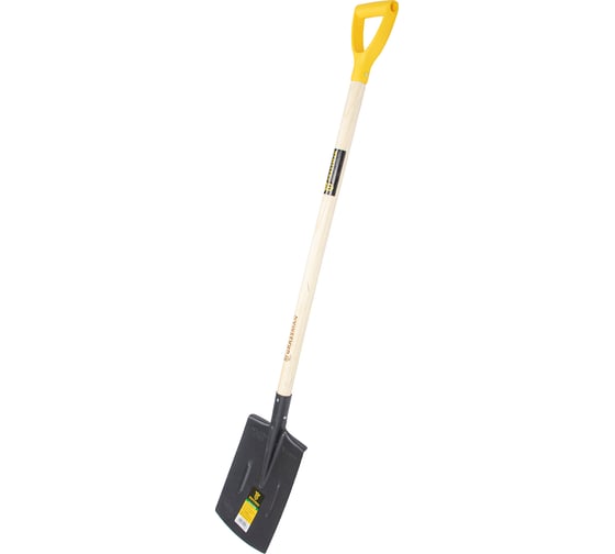 Лопата штыковая прямоугольная с деревянным черенком Grassman960 мм G-115564 015503