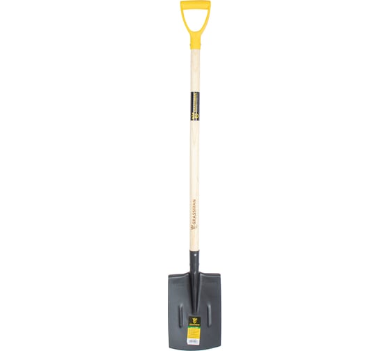 Лопата штыковая прямоугольная с деревянным черенком Grassman960 мм G-115564 015503