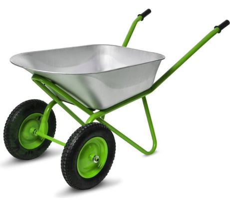 Строительная тачка с пневмоколесом БИЗОН двухколесная, 110 л / 250 кг 13810 Зеленый