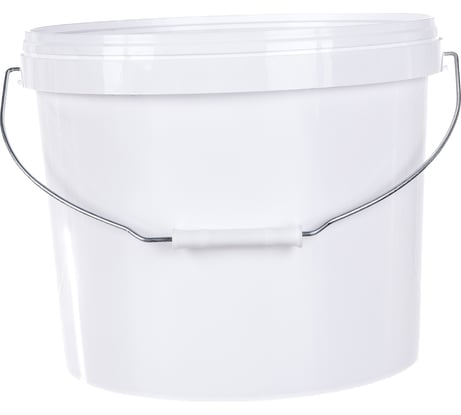 Круглое ведро с белой крышкой, с металлической ручкой Тара.ру п/п, 11.5 л, белое 15590