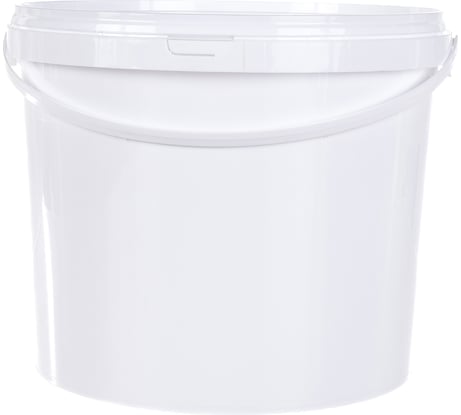 Круглое ведро с белой крышкой, с пластиковой ручкой Тара.ру п/п, 5 л, белое 00986