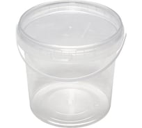 Круглое ведро Тара.ру п/п, 1 л, бесцветное, бесцветная крышка 00244