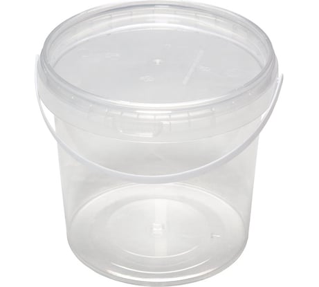 Круглое ведро Тара.ру п/п, 1 л, бесцветное, бесцветная крышка 00244