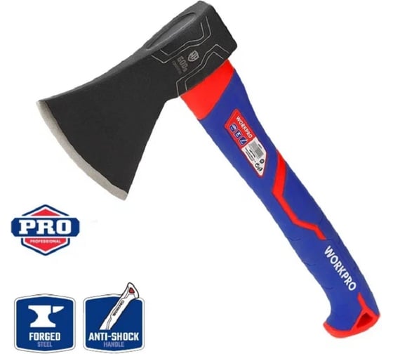 Топор с фиберглассовой рукояткой WORKPRO 600гр WP241043